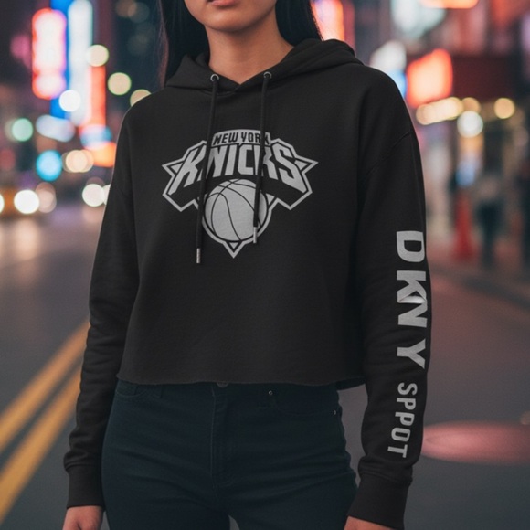 Dkny Sweaters - DKNY New York Knicks Crop Hoodie | SIZE S